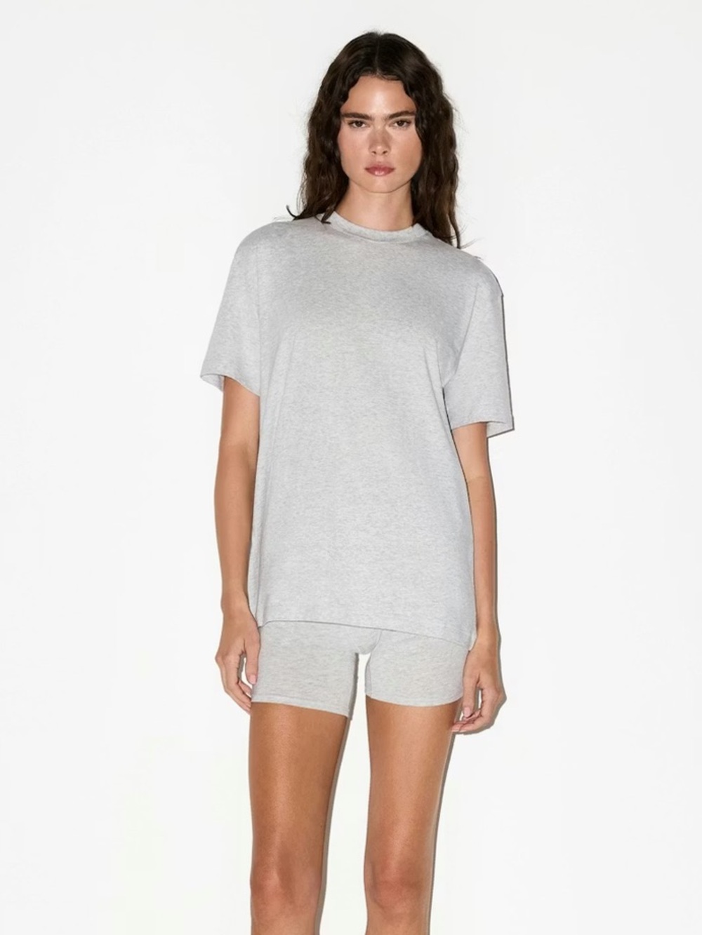 SKIMS boyfriend tee - light heather grey